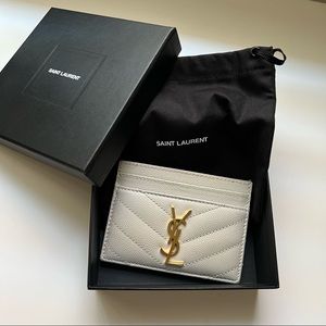 Saint Laurent YSL classic white card holder